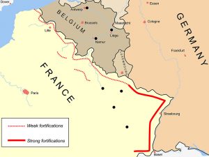 Carte de la Ligne Maginot. 