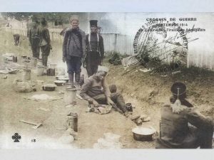Küche der senegalesischen Gewehrschützen im September 1914.