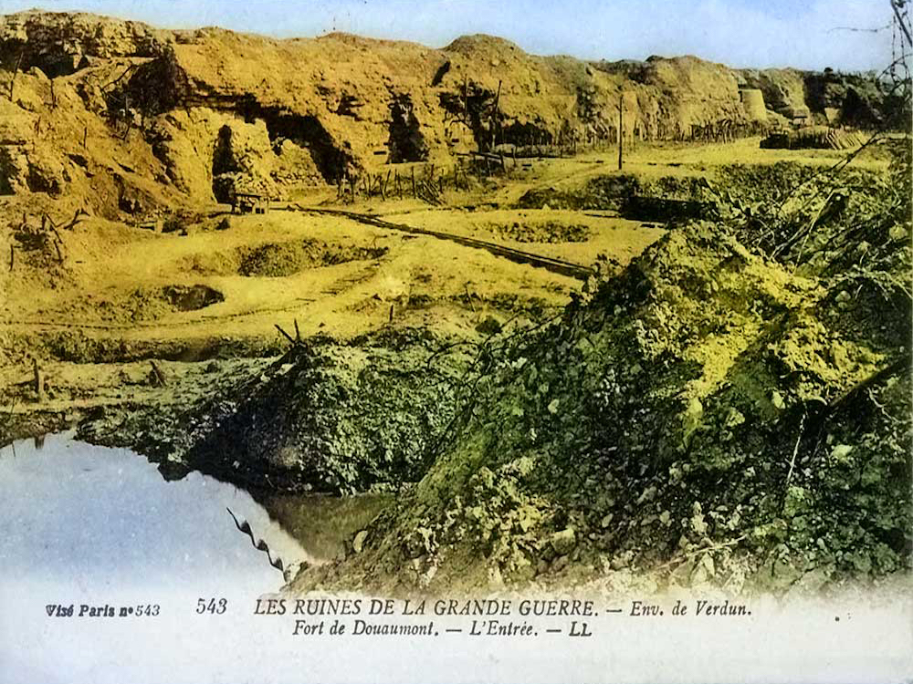 Het puin van de Grote Oorlog nabij het Fort Douaumont.