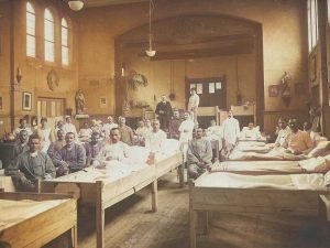 Serbian soldiers affected by the Spanish Flu and treated in Rotterdam on February 5, 1919.