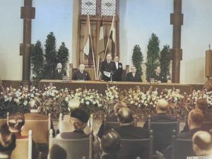 Konferenz zur Gründung der BENELUX-Staaten in Den Haag im Februar 1958.