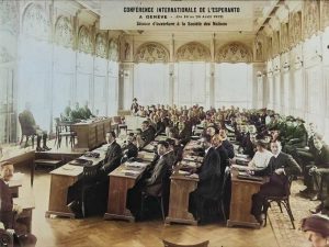 Internationale Konferenz über den Gebrauch von Esperanto in Genf im April 1922.