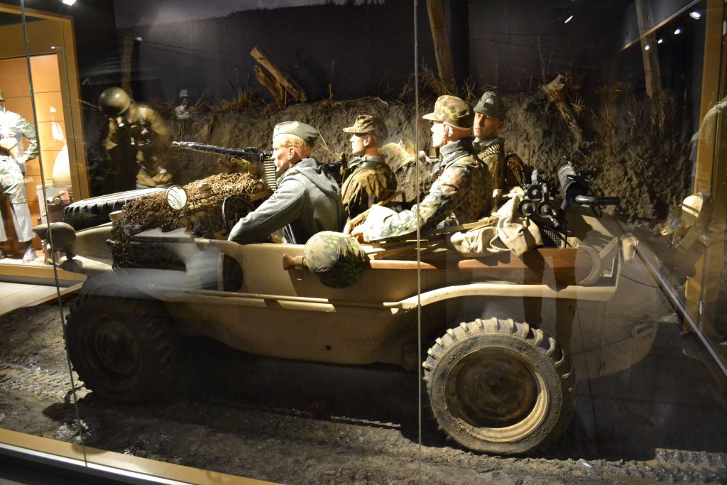 Reconstruction of a battlefield at the Baugnez 44 Historical Museum