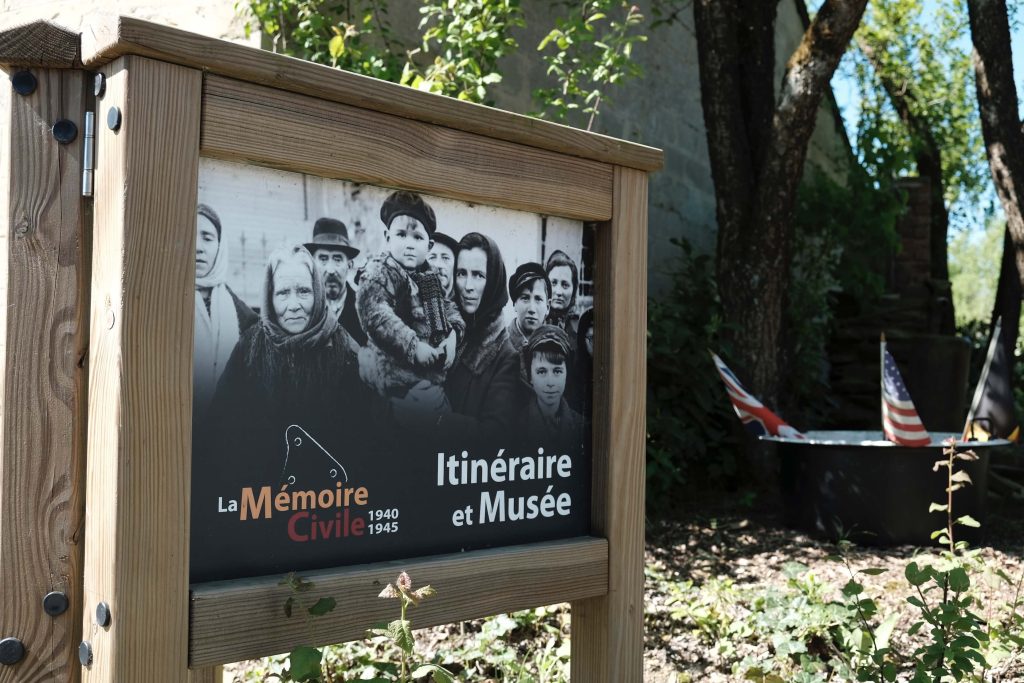 Welkomstbord in het museum.