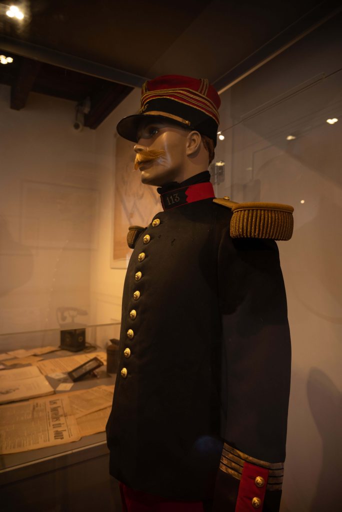 Mannequin in uniform.