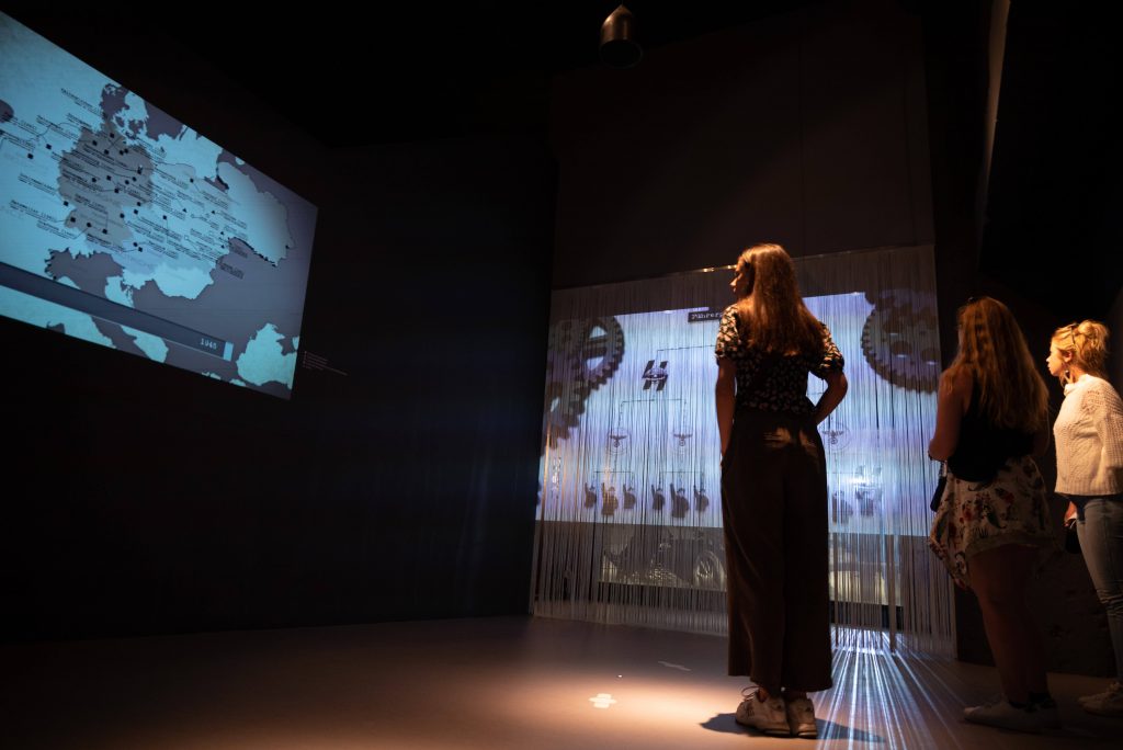 Visual animations at the "Never Again!" exhibition