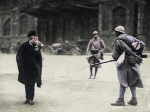 Französische Soldaten im Ruhrgebiet im Jahr 1923.