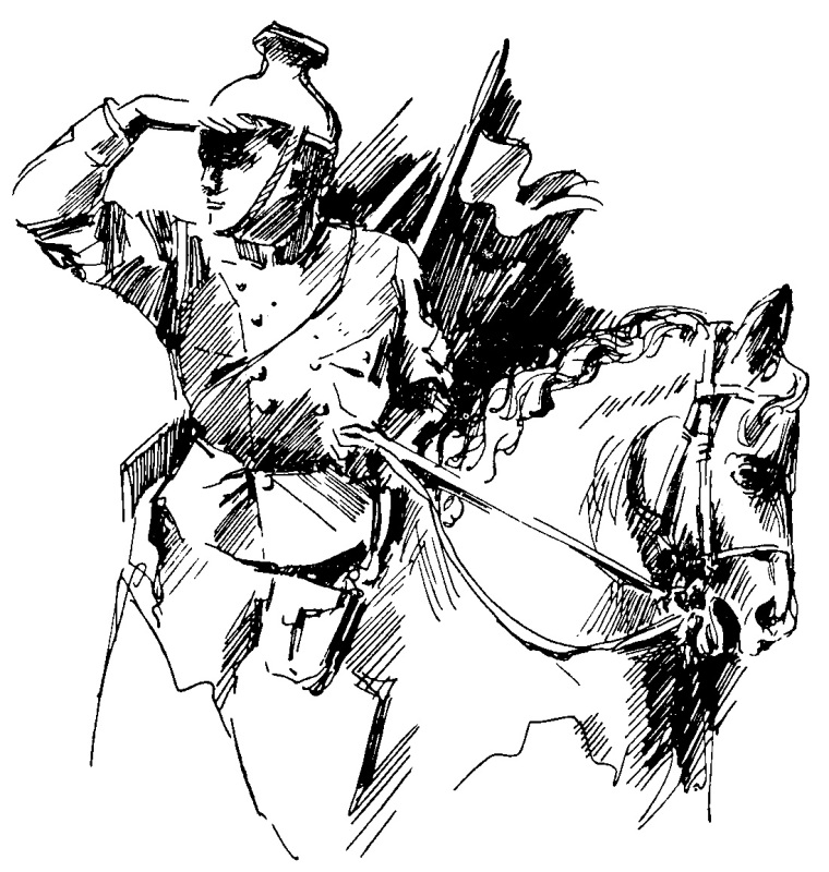 Sketch of the rider Fonck.