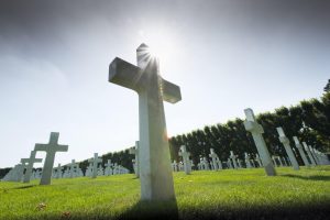 Die Gräber auf dem amerikanischen Friedhof von Romagne sous Montfaucon.