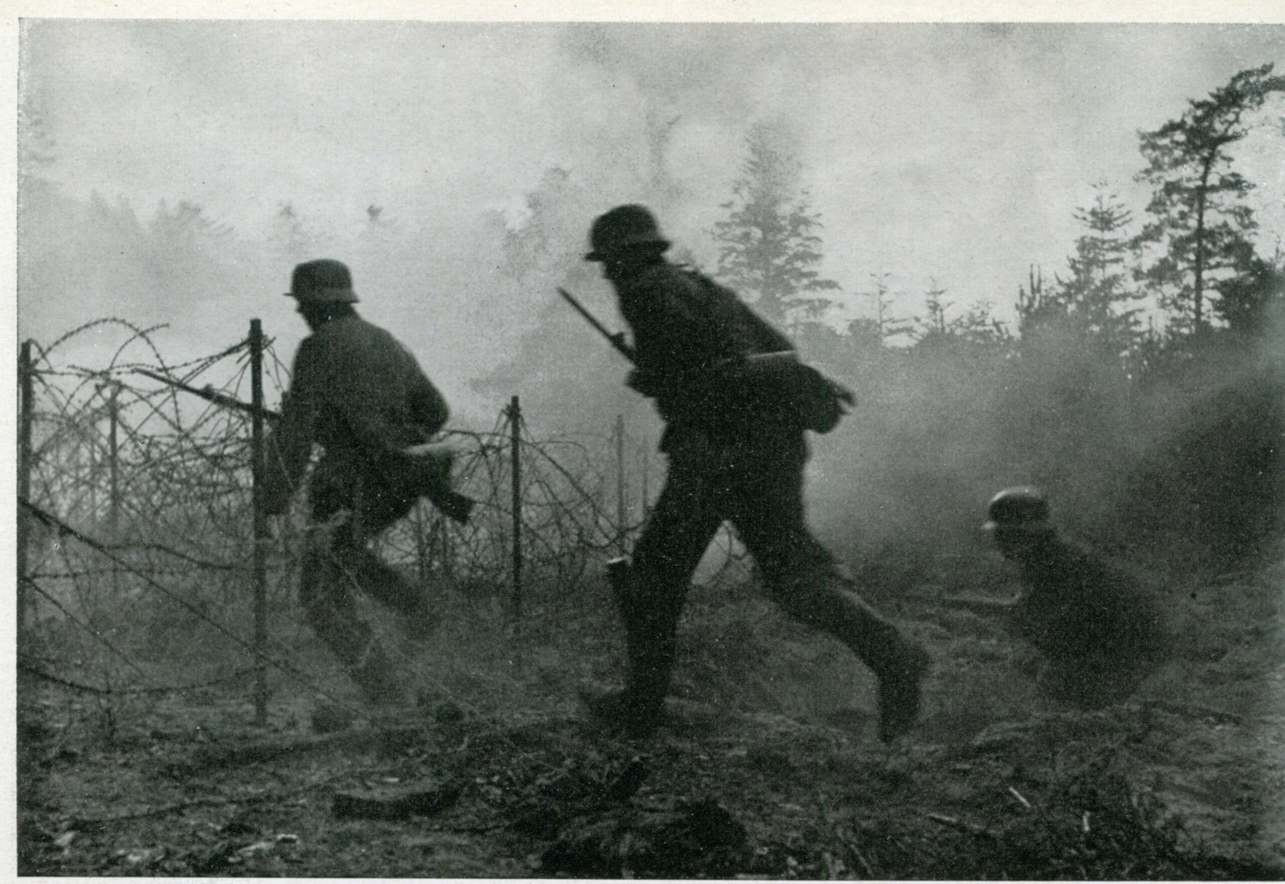 Photo de la bataille de Bodange : les Allemands contre les Chasseurs Ardennnais
